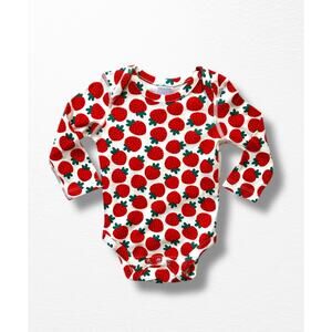 NEW Hanna Andersson Organic Strawberries Bodysuit, 6-12 Months